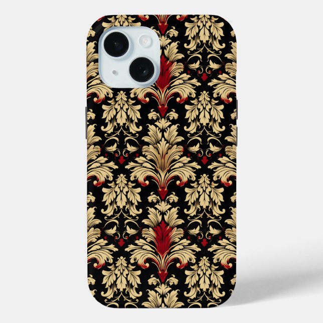 Red Golden Abstract Pattern Case-Mate iPhone Case (Back)