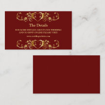 Red Golden Geometric Elegant Wedding Detail