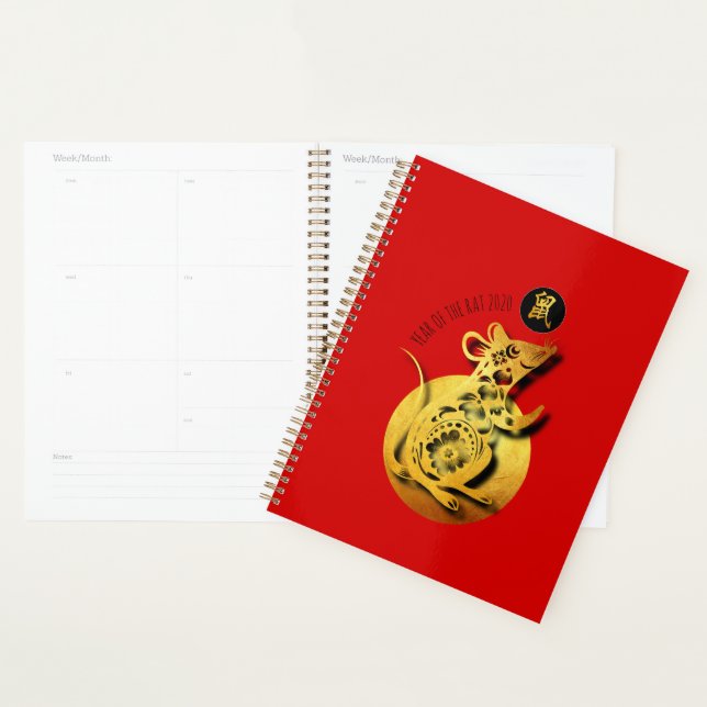 Red Golden Rat Papercut Chinese New Year 2020 P Planner (Display)