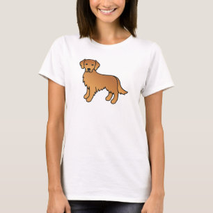 Red Golden Retriever Cartoon Dog Drawing T-Shirt