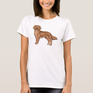 Red Golden Retriever Cute Cartoon Dog Illustration T-Shirt