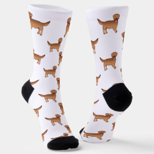Red Golden Retriever Cute Cartoon Dog Pattern Socks