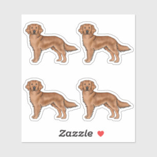 Red Golden Retriever Cute Cartoon Dogs