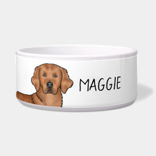 Red Golden Retriever Cute Dog And Custom Name