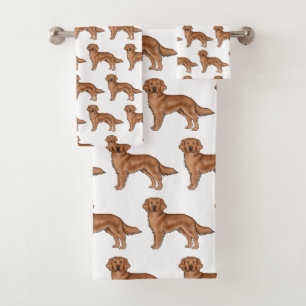 Red Golden Retriever mignon Motif de dessin de chi