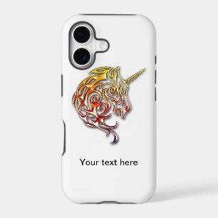 Red golden tribal unicorn iphone cover design