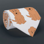 Red Goldendoodle Dog Design Any Colour Background Tie<br><div class="desc">This dog design necktie, also known as a tie or long tie, is a piece of fabric worn around the neck, typically under a shirt collar, and tied in a knot in the front. It is a decorative or symbolic item of formal neckwear or office attire, often draped down the...</div>