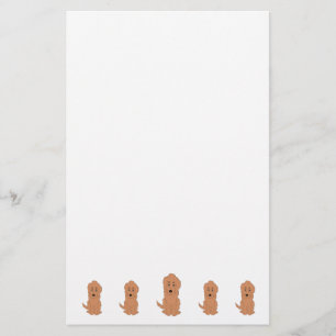 Red Goldendoodle Dog Design Stationery