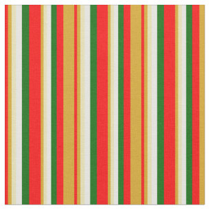Red, Goldenrod, Tan, White, and Dark Green Coloure Fabric