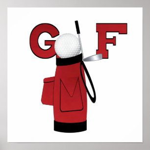 Red Golf Bag Golf T-shirts and Gifts Poster