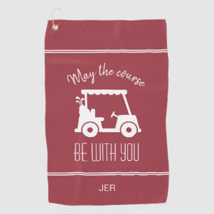 Red Golf Cart May The Course Be With You Towel
