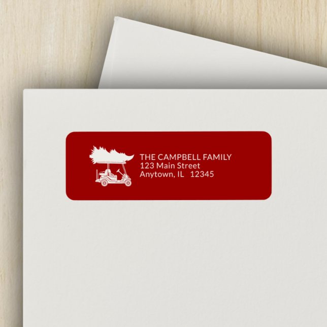 Red Golf Cart with Christmas Tree Return Address (Creator Uploaded)