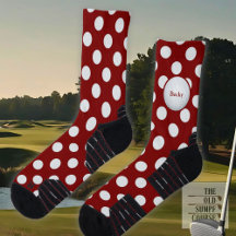 Red Golf Socks, Motif Golf Balls. And Your Name
