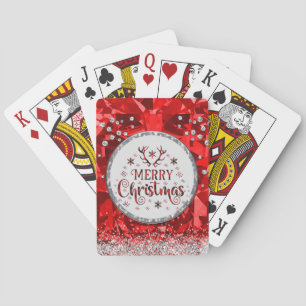  Red Gorgeous Emerald  Merry Christmas  Playing Cards