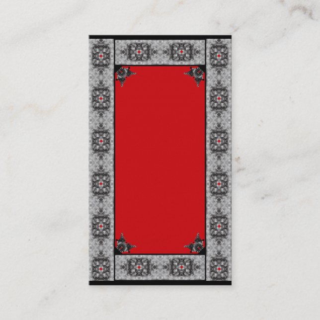 Red Gothic Customizable Business Card (Front)