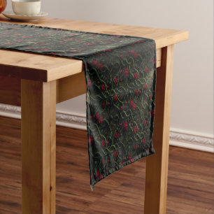 Red Gothic Rose Medium Table Runner