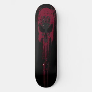 Red gothic skull theme  skateboard
