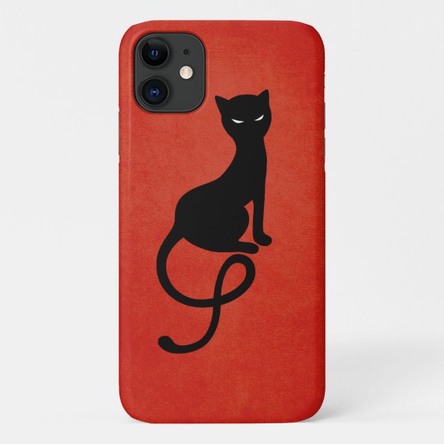 Red Gracious Evil Black Cat Case-Mate iPhone Case (Back)