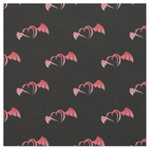 Red gradient flying heart fabric