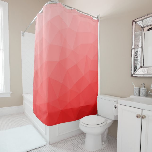 Red gradient geometric mesh pattern (In Situ)