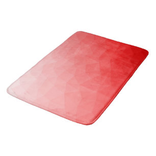 Red gradient geometric mesh pattern bath mat