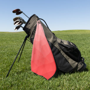 Red gradient geometric mesh pattern golf towel