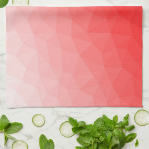 Red gradient geometric mesh pattern kitchen towel