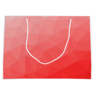 Red gradient geometric mesh pattern large gift bag