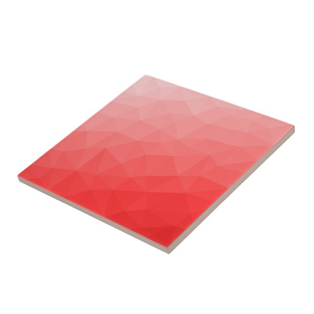 Red gradient geometric mesh pattern tile (Side)