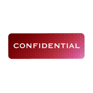 Red Gradient Pattern CONFIDENTIAL label