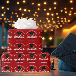 Red Graduate Customized 2026 Graduation Wrapping Paper
