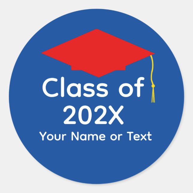 Red Graduation Cap #1-5 Stickers (Front)