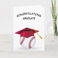 Red Graduation Cap On a Baseball