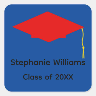 Red Graduation Cap Stickers