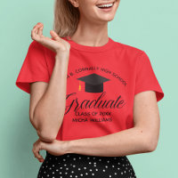 Red Graduation Custom High School Graduate Women's