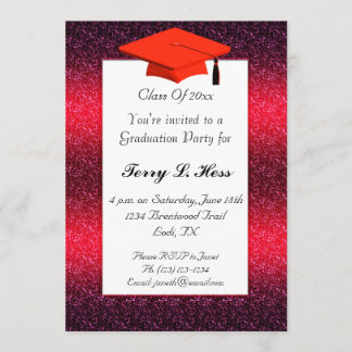 Red Graduation Party Invitation
