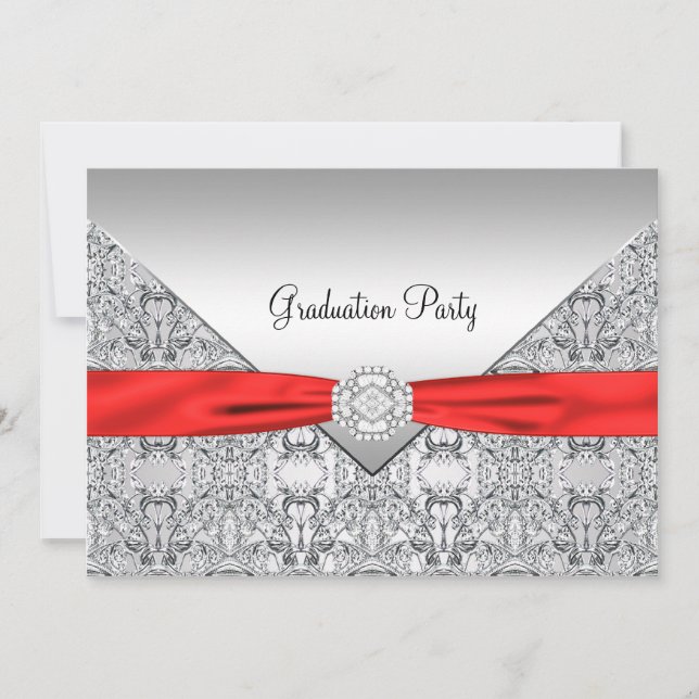 Red Graduation Party Invitation (Front)