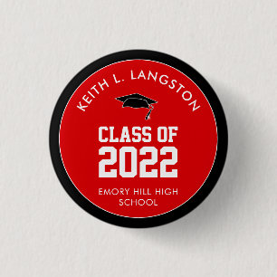 Red Graduation Personalized Button