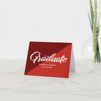 Red Graduation Retro Bold Script Cap Icon Minimal