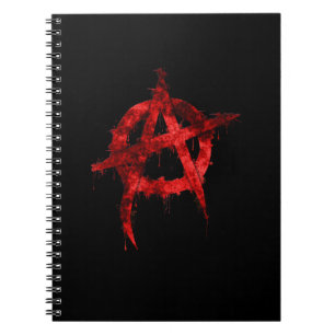Red Graffiti Anarchy Symbol Notebook