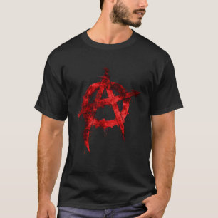 Red Graffiti Anarchy Symbol T-Shirt