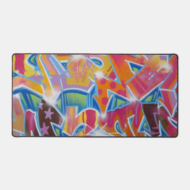 Red Graffiti Design Desk Mat (Front)