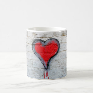 Red graffiti heart coffee mug
