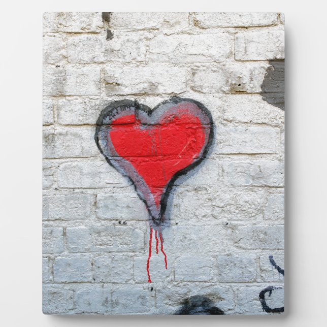 Red graffiti heart plaque (Front)