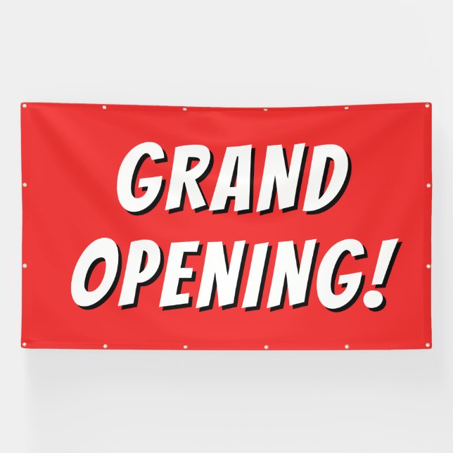 Red Grand Opening! Banner (Horizontal)