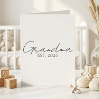 Red Grandma Est Year Minimal Script Lettering