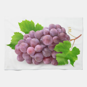 Red grape kitchen towel