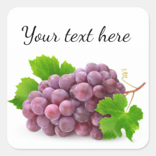 Red grape square sticker