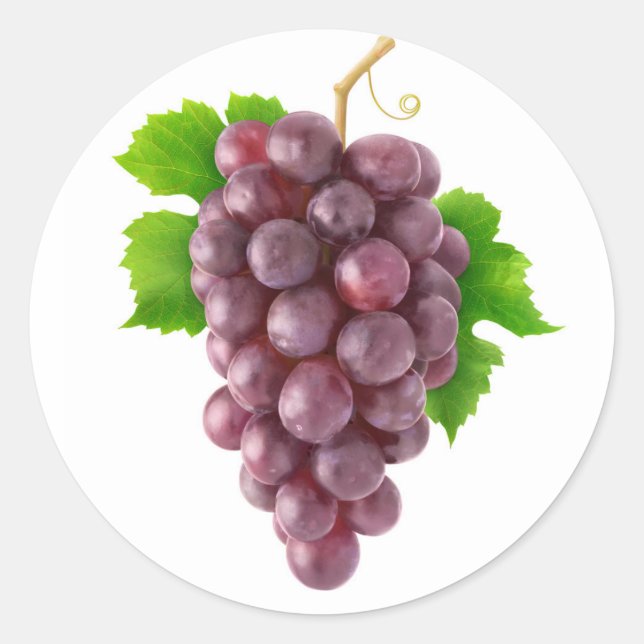 Red grapes classic round sticker (Front)