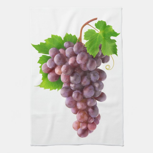 Red grapes kitchen towel (Vertical)